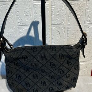 Dooney and Bourke Pattern Black denim Shoulder Bag